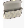 Wallet on chain leather shoulder bag with FF embossed motif
