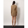 Cotton blend dress with all-over gg print
