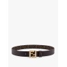 Reversible leather and ff fabric belt