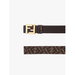 Reversible leather and ff fabric belt
