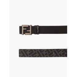 Reversible leather and ff fabric belt