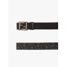 Reversible leather and ff fabric belt