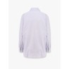 Striped cotton shirt with triomphe embroidery