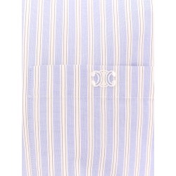 Striped cotton shirt with triomphe embroidery