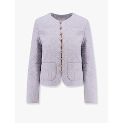 Quilted cotton blazer with triomphe motif