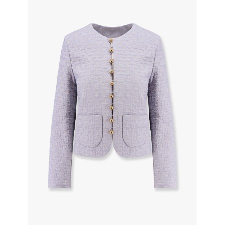 Quilted cotton blazer with triomphe motif