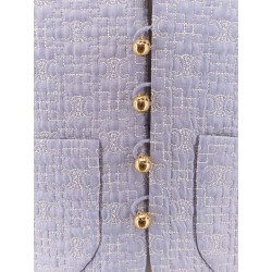 Quilted cotton blazer with triomphe motif