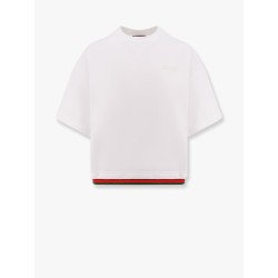 Crop cotton sweatshirt with web profiles