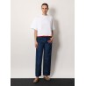 Crop cotton sweatshirt with web profiles