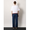 Crop cotton sweatshirt with web profiles