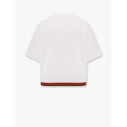 Crop cotton sweatshirt with web profiles