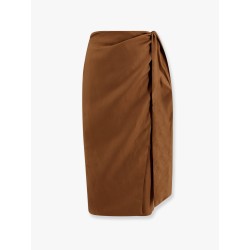 Tequila linen and silk twill pencil skirt