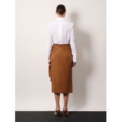 Tequila linen and silk twill pencil skirt