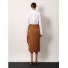 Tequila linen and silk twill pencil skirt