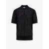 Knitted polo shirt with ribbed profiles