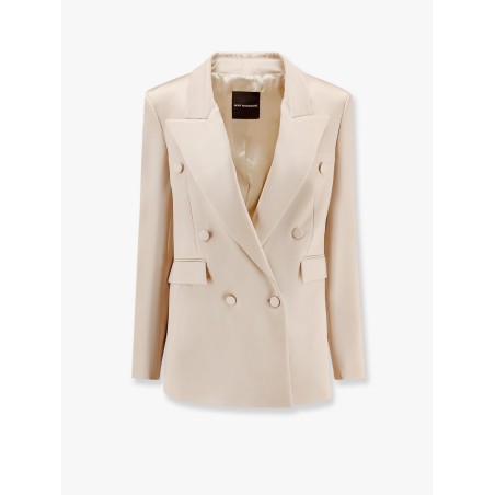 Double-breasted satin blazer