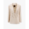 Double-breasted satin blazer