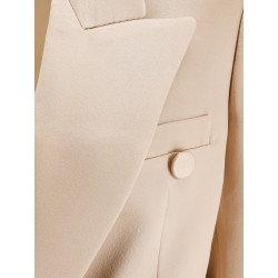 Double-breasted satin blazer