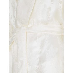 Jacquard silk blazer with floral motif