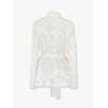 Jacquard silk blazer with floral motif