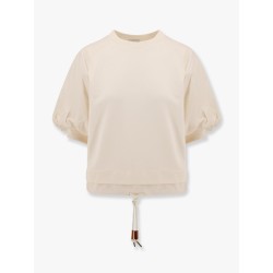 Cotton and nylon t-shirt with puffed sleeves