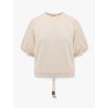 Cotton and nylon t-shirt with puffed sleeves