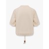 Cotton and nylon t-shirt with puffed sleeves
