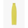 Satin long dress with neckline on the back