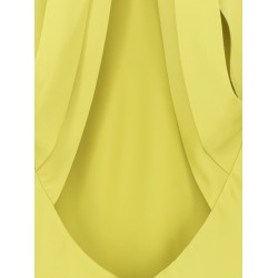 Satin long dress with neckline on the back