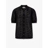 Perforated linen and cotton cardigan