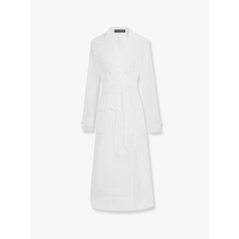 Technical organza trench coat with georgette trims