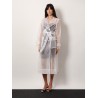 Technical organza trench coat with georgette trims