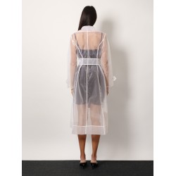 Technical organza trench coat with georgette trims