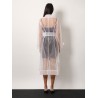 Technical organza trench coat with georgette trims