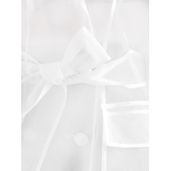 Technical organza trench coat with georgette trims
