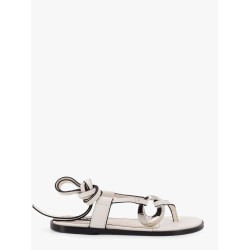 Morosia leather thong sandals with metal ring