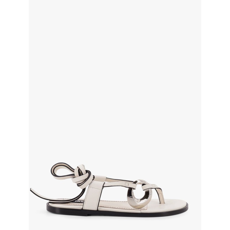 Morosia leather thong sandals with metal ring
