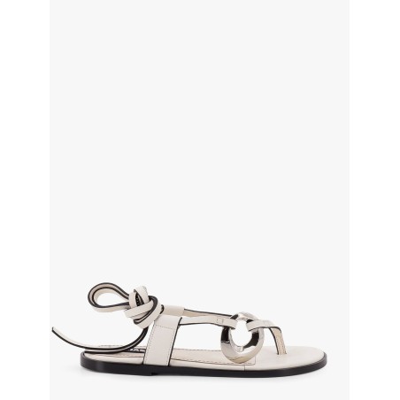 Morosia leather thong sandals with metal ring