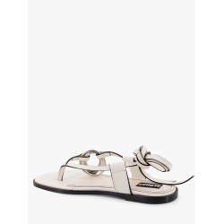 Morosia leather thong sandals with metal ring