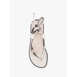 Morosia leather thong sandals with metal ring