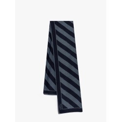Diagonal striped silk and wool maxi shawl