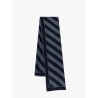 Diagonal striped silk and wool maxi shawl