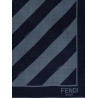 Diagonal striped silk and wool maxi shawl