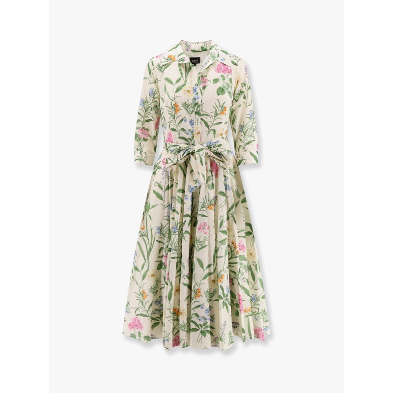 Spritz cotton chemisier dress with multicolor print