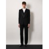 Tuxedo wool trouser with lateral satin bands