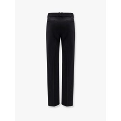 Tuxedo wool trouser with lateral satin bands