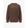 Cotton openwork rib sweater with monili detail