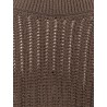 Cotton openwork rib sweater with monili detail