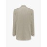 Cameron linen blazer with iconic brooch