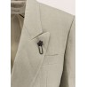 Cameron linen blazer with iconic brooch